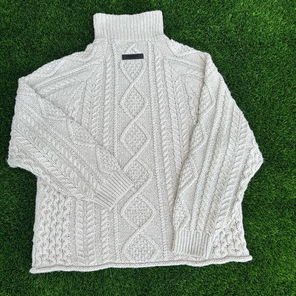 Essentials Cream Cable Knit Sweater